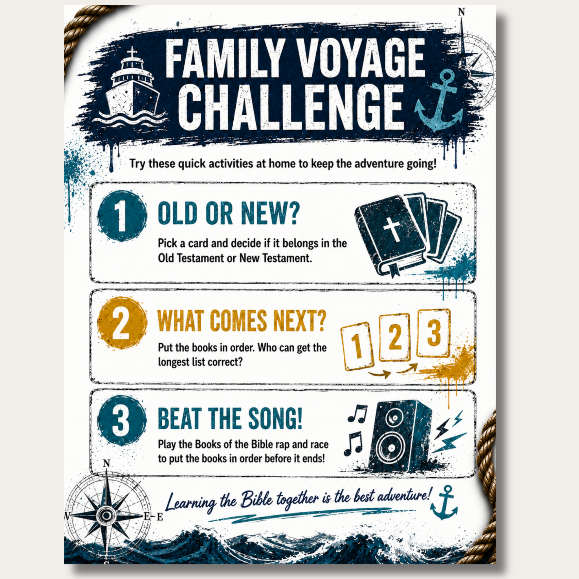 Set Sail with the 66: Books of the Bible Poster, Card & Game Pack