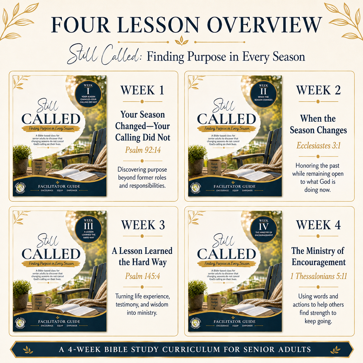 Four-lesson overview for the Still Called senior adult Bible study curriculum