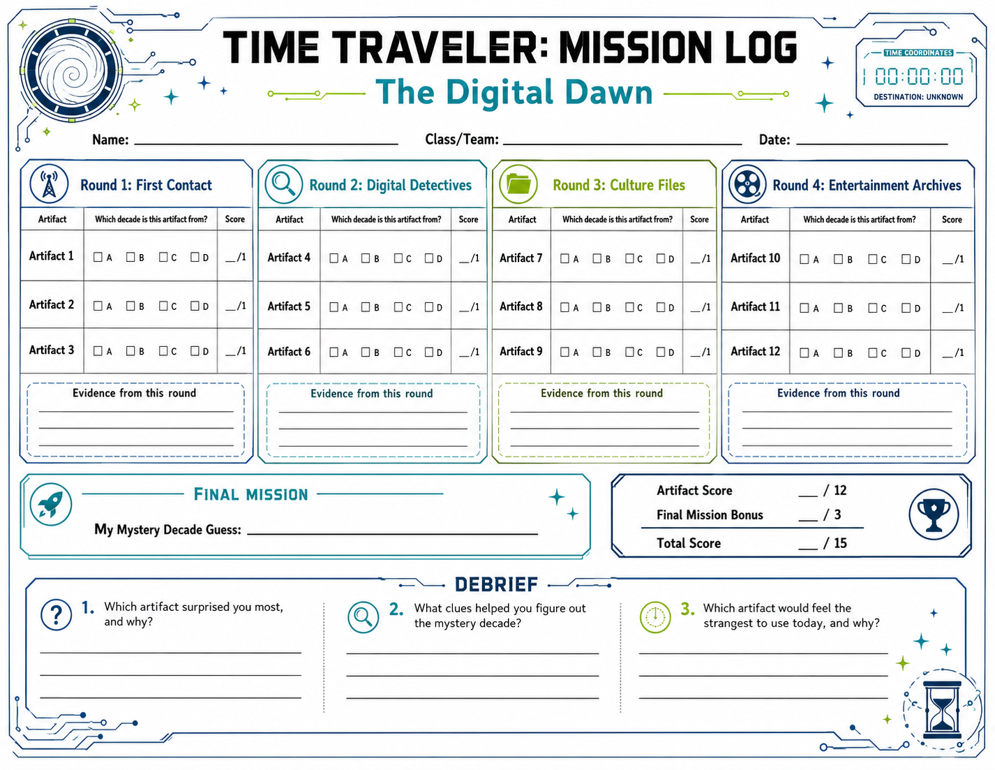 Time Machine Malfunction: The Digital Dawn | 1990s Classroom Mystery Game
