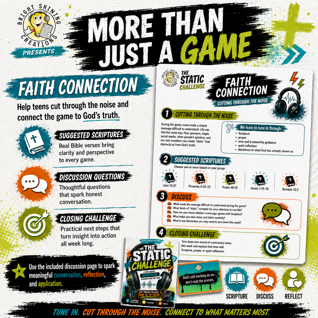 Faith Connection discussion page for The Static Challenge Christian youth group game